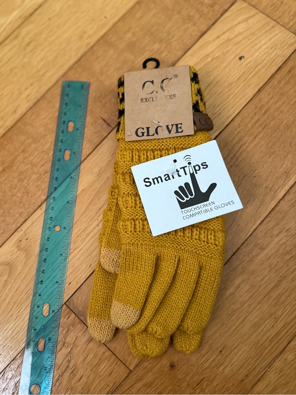 CC Exclusive Mustard Yellow Knit Touchscreen Gloves